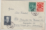 Österreich, 1950, 1 Sh. Kärtner-Volksabstimmung u.a., in MiF auf Auslandsbrief von Klagenfurt nach Steinpleis (DDR)