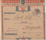 Österreich, 1905, 3 Heller EF, auf dekorativem Auslands- Streifband von Wien nach Wernigerode