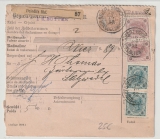 Österreich, 1898, 5 Kr. + 36 Heller MiF, auf Auslandspaketkarte von Dziedlitz Bhf. nach Salzwedel (D.)