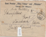 Italien, 1924, 1,75 Lire MiF rs. auf Auslands- Einschreiben von Laurana nach Wörschach (A)