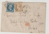 Frankreich, 1862 (?), 30 Centimes MiF auf Auslandsbrief von Strassbourg nach Kehl (D.)