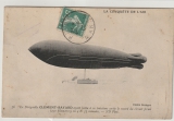 Frankreich, 1909, 5 Centimes EF auf Fernpostkarte (frühes Luftschiff!!!) von Reims nach Rethel / Ardennen