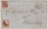 Spanien, 1856, 2x 4 Cuartos als MeF auf Fernbrief von Murve..o nach Valencia