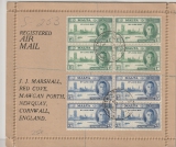 Malta, 1947, nette MiF auf Einschreiben- Lupo- Auslandsbrief von Malta nach Red Cove (GB)