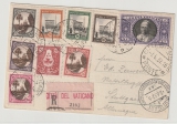 Vatikan, 1937, nette MiF auf Auslands- Einschreiben- Postkarte, von Rom nach Stuttgart
