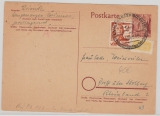 FRZ / Württemberg, 8 Pfg. GS + 2 Pfg. Zusatzfrankatur als Postkarte von Langenargen  nach Dorst über Stollberg