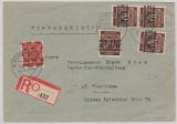 Bizone, Nrn.: 54 I (4x) + 65 II zus. als MiF auf eingeschriebenen Fernbrief von Hannover nach Wiesbaden
