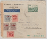 Griechenland, ca. 1940 interessante MiF vorder- und rückseitg auf Zensurbrief nach Berlin