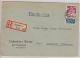 Bizone, Nr.: 94 als EF auf Einschreiben- Fernbrief von Hannover nach Schwabach
