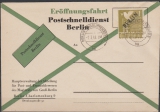 Berlin, Mi. Nr.: 17 als EF auf Postschnelldienst- FDC, Mi. 750 €!