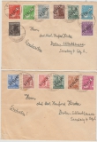 Berlin, Mi.- Nr.: 1- 14 (ohne Nr. 10), nette MiF der I. Ausgabe auf 2 Briefen, mit gr. Charlottenburg 2i - Stempel
