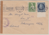 Berlin, Mi.- Nr.: 85 +  BRD 151 als MiF auf Auslandsbrief nach Wien (A), mit Zensur