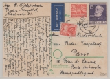 Berlin, Mi.- Nr.: 49 + 96 + Franz. Nachportomarke als MiF auf Postkarte nach Paris! Mit Nachportomarke sehr selten!!!