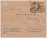 Infla, Mi.- Nr.: 275 (40 x), MeF (vs. + rs.) auf Fernbrief von Hannover nach Hamburg