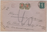 Weimar; Mi.- Nr.: 368 EF + Schweizer Nachportofrankatur, auf Auslandsbrief von Dresden nach La Tour de Peilz (CH)