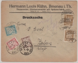 Weimar; Mi.- Nr.: 355 MeF + Französische Nachportofrankatur, auf Auslandsbrief von Ilmenau nach Zabern /Saverne (F)