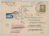 Weimar; Mi.- Nr.: 465 EF + Österreichische Nachportofrankatur, auf Auslandskarte von Leipzig nach Fulpmes (A)
