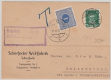 Weimar; Mi.- Nr.: 389 EF + Tschechische Nachportofrankatur, auf Auslandskarte von Scherfede nach Helenenthal (Tschechei)