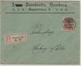 Kaiserreich, Mi.- Nr.: 89 I als EF auf eingeschriebenem Postauftrag von Hamburg nach Harburg, selten!
