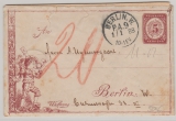 5 Pfg Berliner Privatpost- Umschlag, Neujahrspost innerhalb Berlin´s, vom 1.1.1888, hochdekorativ!!!