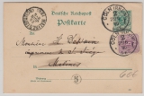 Krone + Adler / Pfennig, 5 Pfg.- GS + Mi.- Nr.: 40 als Zusatz, verwendet als Auslandskarte von Köln nach Malines (B)