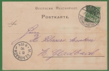 Krone + Adler, Mi.- Nr.: 46 aa, verwendet auf Fernpostkarte von Barmen nach Mönchen- Gladbach, geprüft Zenker BPP!