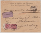 Krone + Adler, Mi.- Nr.: 48 (2x), verwendet auf Nachnahme- Fernbrief von Aachen nach Godesberg.
