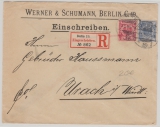 Krone + Adler, Mi.- Nr.: 47 + 48, verwendet auf eingeschriebenem Fernbrief von Berlin nach Urach.