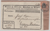 Kaiserreich; 1912, Germania, Mi.- Nr.: 89 I als EF auf Päckchen- Adresse von Minden nach Eugen (?) / Baden