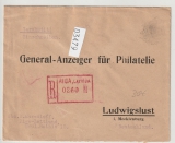 Lettland, 1930, 10 + 50 Santimu als MiF rs. auf Auslandseinschreiben von Riga nach Ludwigslust