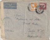 Palestina, 1947, MiF auf Lupo- Auslandsbrief von Haifa nach Berlin, mit britischer Militär- Zensur