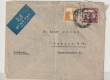 Palestina / Israel, 1947, interessante MiF auf Lupo- Auslandsbrief von Haifa nach Berlin
