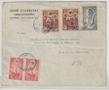 Türkei, 1921, interessante MiF auf Auslandsbrief von Constantinopel nach Aue (D)