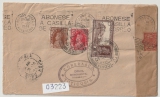 Indien, 1941, 2 Rupien + 37,5 Annas als MiF vs. + rs. auf Auslands- Lupobrief von Tuticorin nach Buenos Aires, via Hong Kong