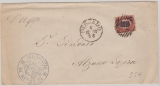 Italien, 1880, 10 Lire Innendienst (?) - Frankatur als EF von Bergamo nach Alzano Sopra