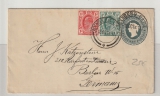 Cape of Good Hope, 1911, 1/2- Penny- GS- Umschlag + 1,5 Pence als Zusatz, als Auslandsbrief von Wynberg nach Berlin