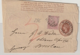Cape of Good Hope, ca. 1900, 1- Penny- Streifband- GS + 3 Pence als Zusatz, als Auslandsstreifband von ... nach Beslau