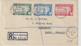 Dominicanische Republik, 1958, 3, 6 + 12d als MiF auf Auslands- Einschreiben nach London