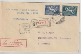 Uruguay, 1935, 102 Centimos MiF, auf R.- Zeppelin- Brief, gelaufen von Montevideo nach Friedrichshafen