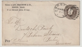 USA, 1886, 5 Ct.- GS- Umschlag, als Auslandsbrief (per Schiff Botmia) von Boston nach Berlin