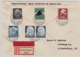 DR, 1935, Mi.- Nr.: 568 u.a. als MiF auf Eilboten- Einschreiben von Seiffen nach Freiberg