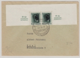 DR, 1938, Mi.- Nr.: 648 (2x) in oberer Blockhälfte, als MeF auf Fernbrief von Leipzig nach Kiel