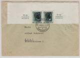 DR, 1937, Mi.- Nr.: 648 (2x) in oberer Blockhälfte, als MeF auf Fernbrief von Bückeburg (SdST.: Erntedanktag) nach Kiel