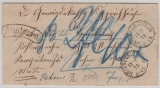 Württemberg (?), 1873, unfrankierter Auslagenbrief von Untereubigheim nach ... und zurück
