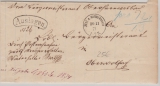 Württemberg (?), 1873, unfrankierter Auslagenbrief von Zell a. Harmersbach nach ...