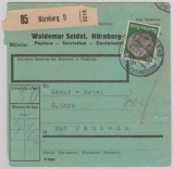 DR, 1941, Mi.- Nr.: 527, als EF auf Paketkarte für ein Paket von Nürnberg nach Bad Nauheim