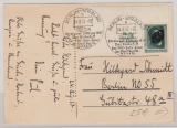 DR, 1937, Mi.- Nr.: 648, mit Blockanhang, als EF auf Orts- Postkarte innerhalb Berlin´s, mit Sonderstempel