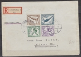 DR, 1936,  Bl. 5 als EF auf Einschreiben- Fernbrief von Aschaffenburg nach Wien
