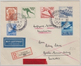 DR, 1936, nette MiF auf Lupo- Elboten- Einschreiben- Fernbrief von Garmisch- Partenkirchen nach Kassel, mit Sonderstempel
