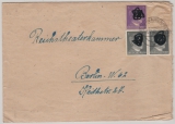 DR, 1942, 6 Rpfg. AH- GS- Ausschnitt u.a. als MiF auf Ortsbrief innerhalb Berlin´s